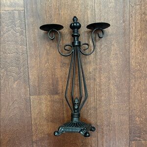 Cast Iron Black Metal Candle Holder, Perfect for the Holidays
